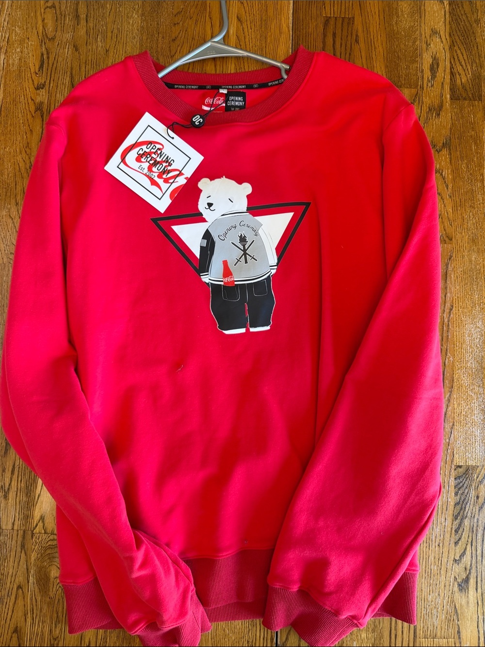 Opening Ceremony Red Bear Graphic Crewneck Sweatshirt